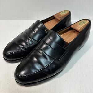 FULLY RESOLED Crockett & Jones Boston Black Calf Penny Loafer UK 12 G US 13 EE
